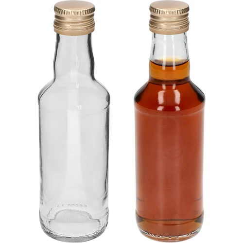 Botella licorera 200 ml, con tapón dorado a rosca Ø 28, 1 ud. - 3