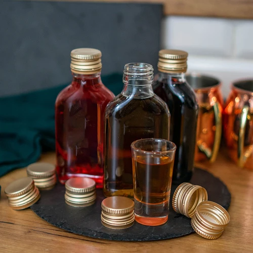 Botella para licores petaca 100ml+ tapa 8uds - 4
