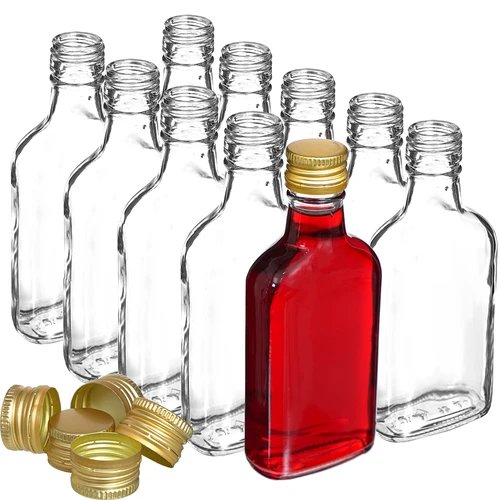 Botella para licores petaca con tapa 200ml 10uds - 2