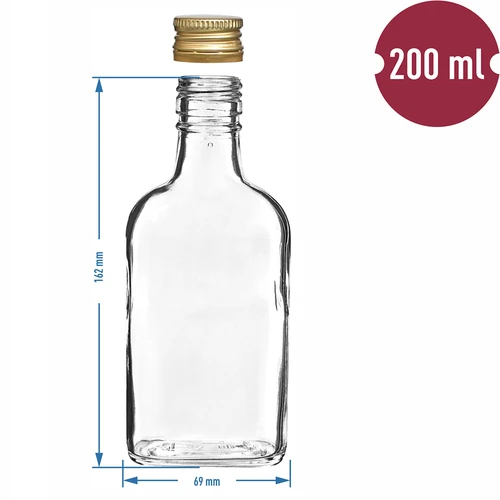 Botella para licores petaca con tapa 200ml 10uds - 6