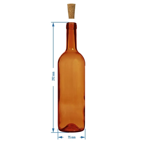 Botella para vino 750ml marrón - paquete de 8 unidades - 6