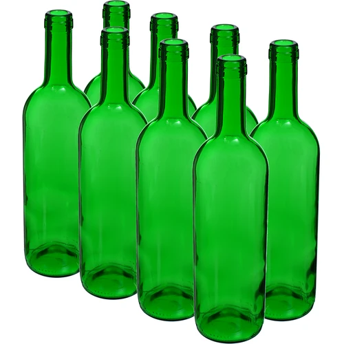 Botella para vino 750ml verde - paquete de 8 unidades.  - 1 