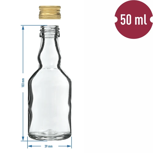 Botella Pequeña 50ml con tapa - 10 uds. - 6