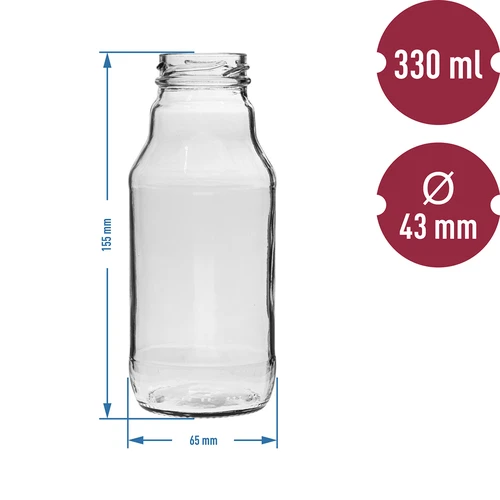 Botella TO para jugo 330ml con tapa fi43 - 6 uds. - 4