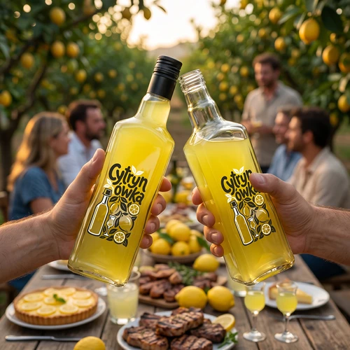 Botella Tynktura 500 ml con impresión «Cytrynówka» y tapón de rosca - 7