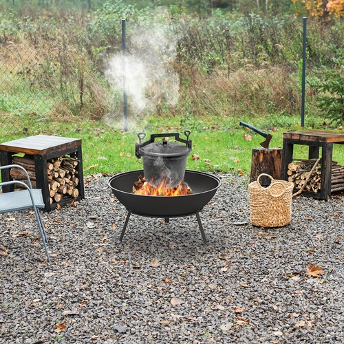 Brasero de jardín con parrilla, Ø55 cm, redondo, en forma de cuenco - 11