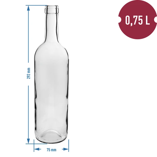 Butelka Biała na wino 0,75 L - zgrzewka 8 szt. - 3