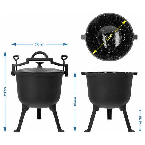 Caldero esmaltado de hierro fundido, 10 L - 5