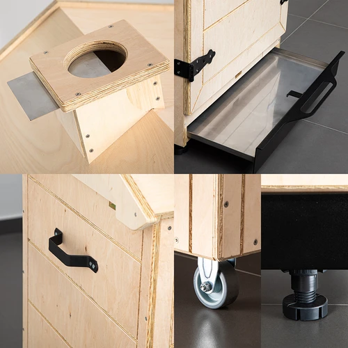 Cámara de ahumado de contrachapado certificado, sin bastidor, 200 L, con ruedas - 3