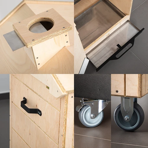 Cámara de ahumado de contrachapado certificado, sin bastidor, 320L, con ruedas - 3