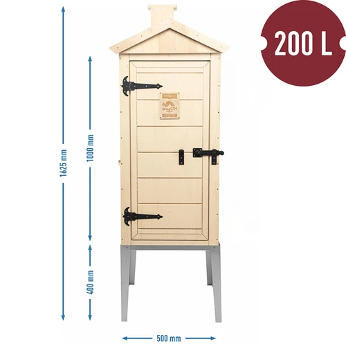 Cámara de ahumado de madera contrachapada certificada, 200 L, con base de acero inoxidable - 3