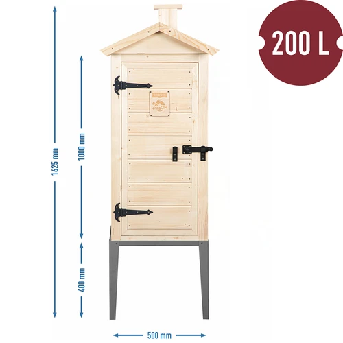 Cámara de ahumado de madera de abeto, 200 L, con base de acero inoxidable - 3