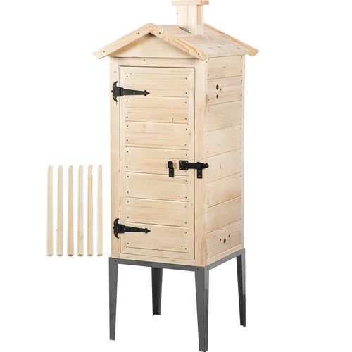 Cámara de ahumado de madera de abeto, 200L, con base de acero inoxidable