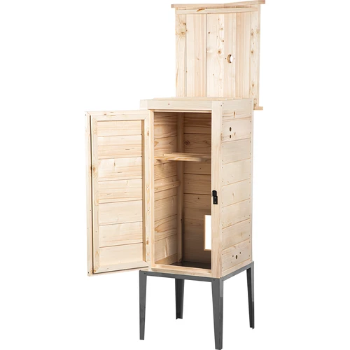 Cámara de ahumado de madera de abeto, 200L, con base de acero inoxidable - 2