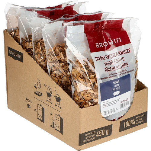 Chips de madera de ciruelo para ahumar y parrilla, 450 g, clase 8 - 2