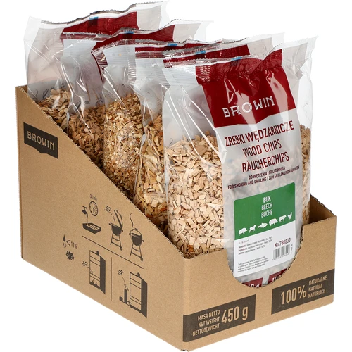 Chips de madera para ahumar y barbacoa, haya, 450 g, clase 8 - 2