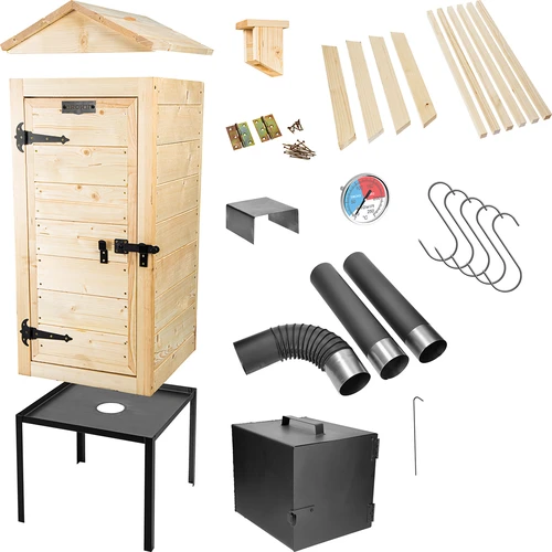 Conjunto ahumador de madera 100cm con fogón  - 1 