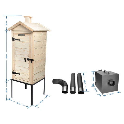 Conjunto ahumador de madera 100cm con fogón - 7