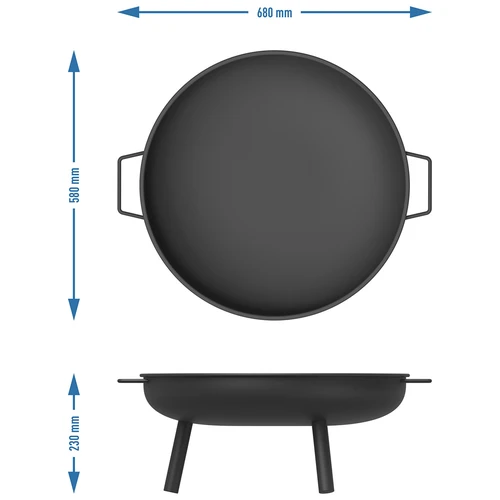 Conjunto de fuego de 58 cm de diámetro y atizador-soporte para caldero o tapa de olla de hierro fundido - 8
