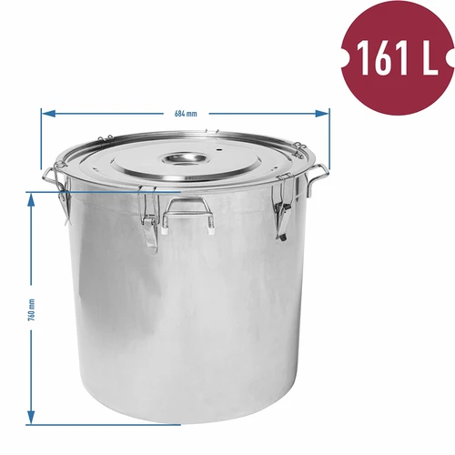 Contenedor de acero inoxidable 161L con tapa - 6