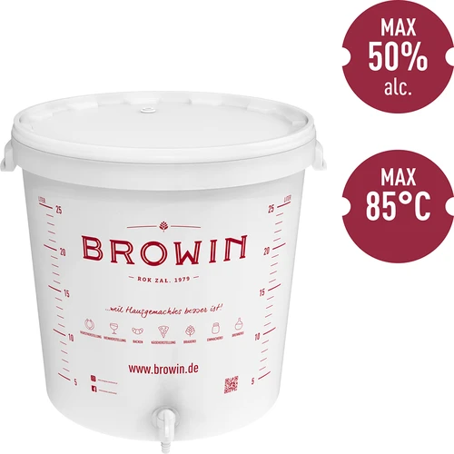 Contenedor de fermentación blanco 30L impresión DE grifo 2 tubos - 2