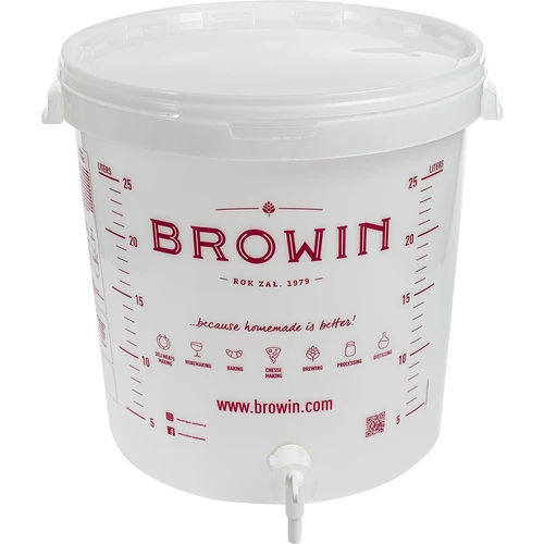 Contenedor de fermentación blanco 30L impresión GB grifo 2 tubos  - 1 