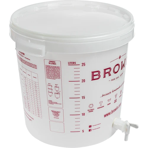 Contenedor de fermentación blanco 30L impresión GB grifo 2 tubos - 3
