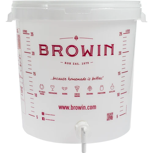 Contenedor de fermentación blanco 30L impresión GB grifo 2 tubos - 7