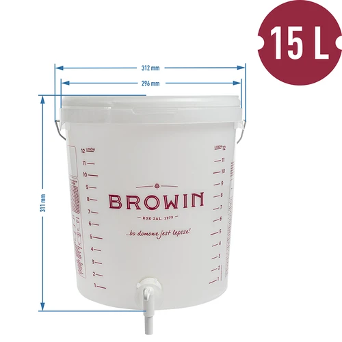 Contenedor de fermentación de 15 L con tapa y grifo - 12