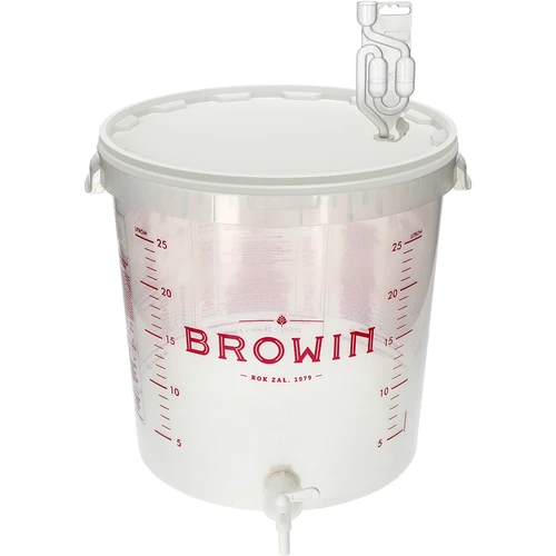 Contenedor de fermentación transp 30L impresión, grifo, 3 tubos  - 1 