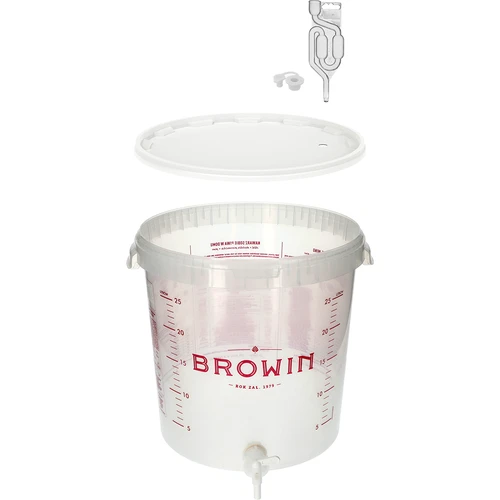 Contenedor de fermentación transp 30L impresión, grifo, 3 tubos - 4