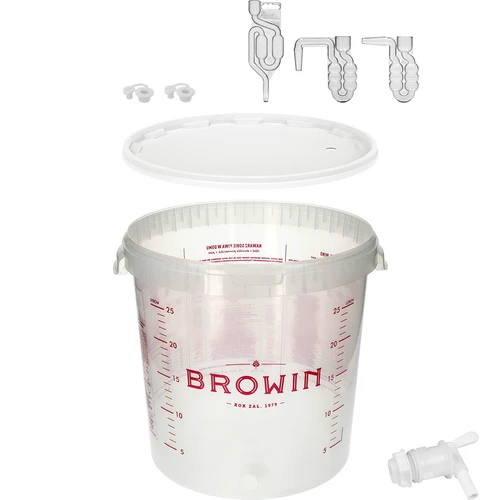 Contenedor de fermentación transp 30L impresión, grifo, 3 tubos - 7