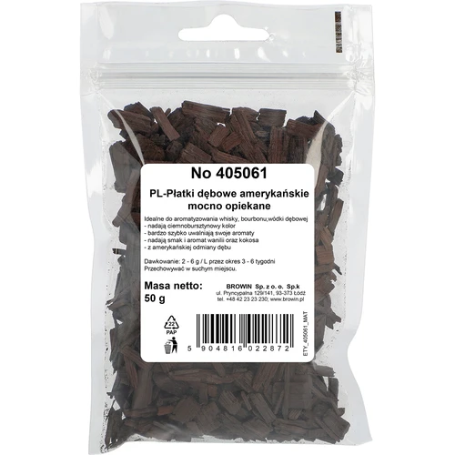 Copos de roble americano muy tostados 50 g - 2
