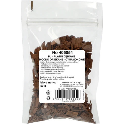 Copos de roble muy tostados con canela 50 g - 2