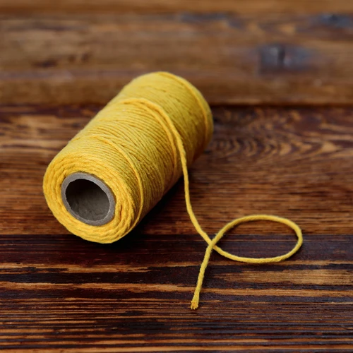 Cordón de algodón amarillo 2 mm/55 m/100 g - 5