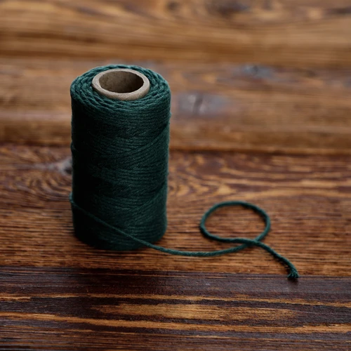 Cordón de algodón verde 2 mm/55 m/100 g - 5