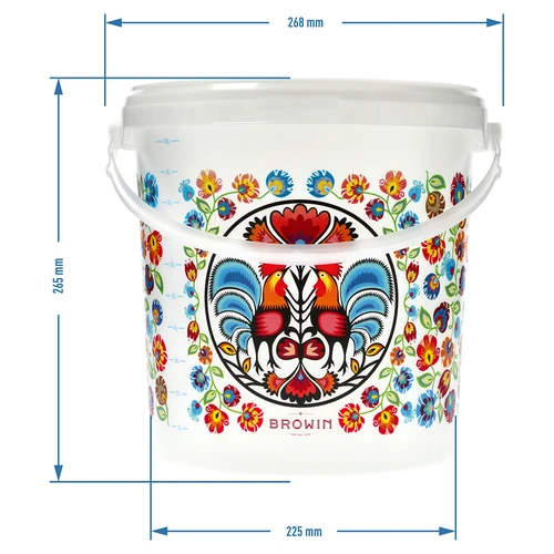 Cubo alimentario GWIOZDA - con tapa, 10 L - 6