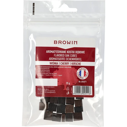 Cubos de roble francés, fuertemente tostados, aromatizados - Cereza, 20g - 2