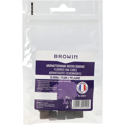 Cubos de roble francés, fuertemente tostados, aromatizados - ciruela, 20g - 2