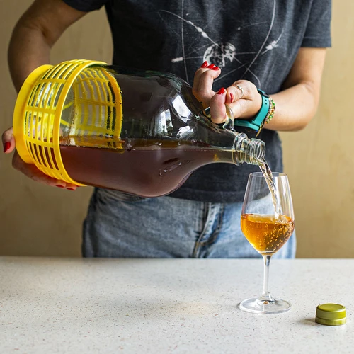 Dama 5 L con tapón de rosca, tapón y tubo de fermentación – pack de 4 uds. - 9