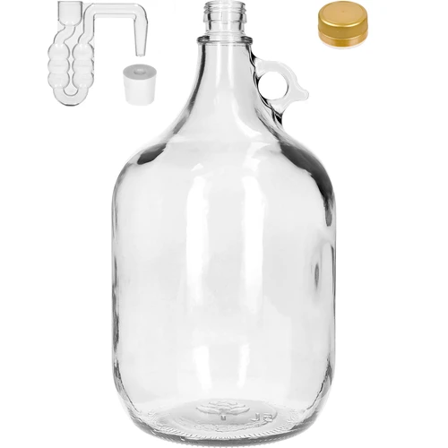 Dama 5 L con tapón de rosca, tapón y tubo de fermentación – pack de 4 uds. - 2