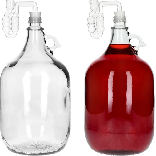Dama 5 L con tapón de rosca, tapón y tubo de fermentación – pack de 4 uds. - 4