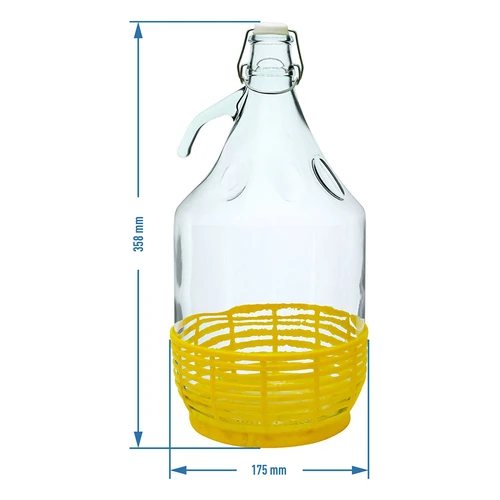 Dama de vidrio 5L con cesta con cierre mecánico - 2