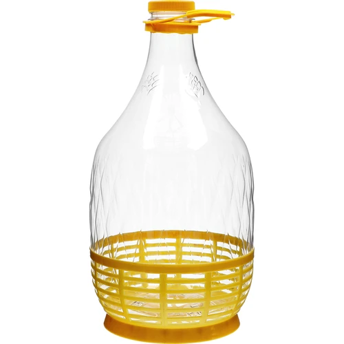 Damajuana Dama 5 L PET, con tapón de rosca, asa y cestillo