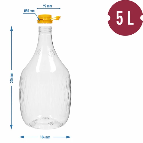 Damajuana Dama 5 L PET, con tapón de rosca y asa - 4