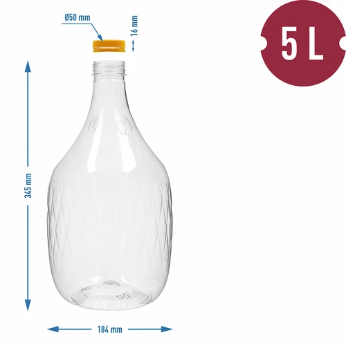 Damajuana Dama de 5 L PET, con tapón de rosca - 4