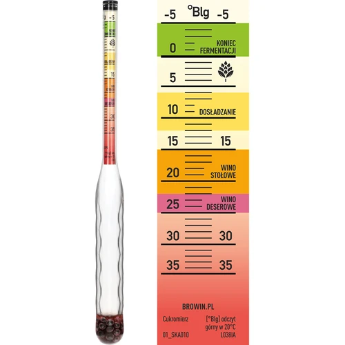 Densímetro irrompible con probeta, rango de medición: -5-35°Blg - 4