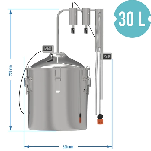 Destilador hawkSTILL 1.0 CONVEX 30 L - 2 decantadores - 9