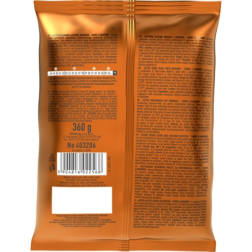 Drożdże Turbo X-Harmony 18%, 100 L, 360g - 2