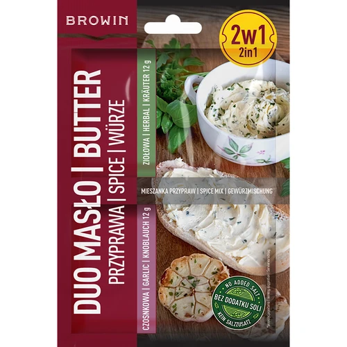 Duo Mantequilla - especia de ajo y hierbas 2 en 1, 2 x 12g  - 1 